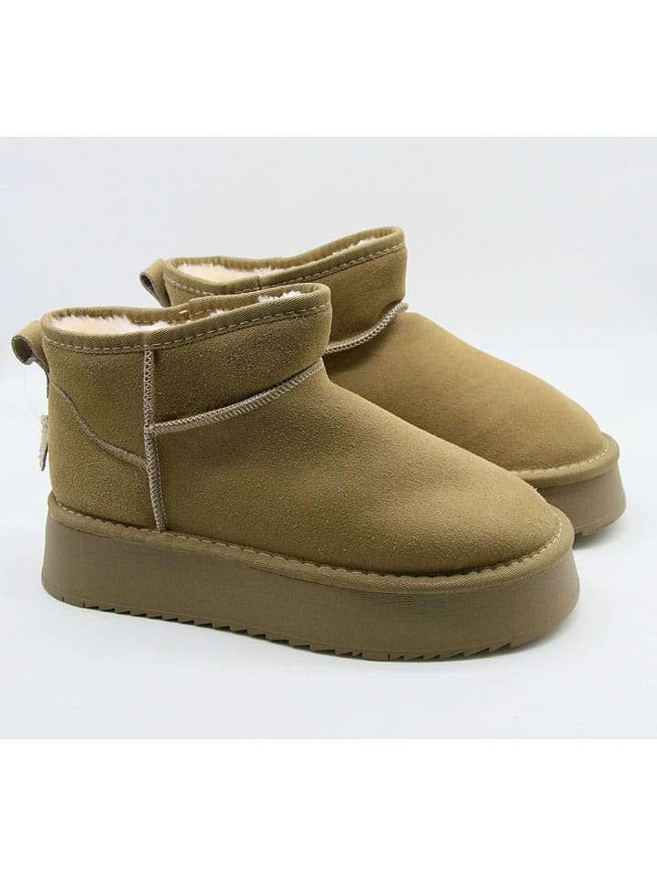 Bellucci Leder-Ankle-Boots in Grün günstig kaufen