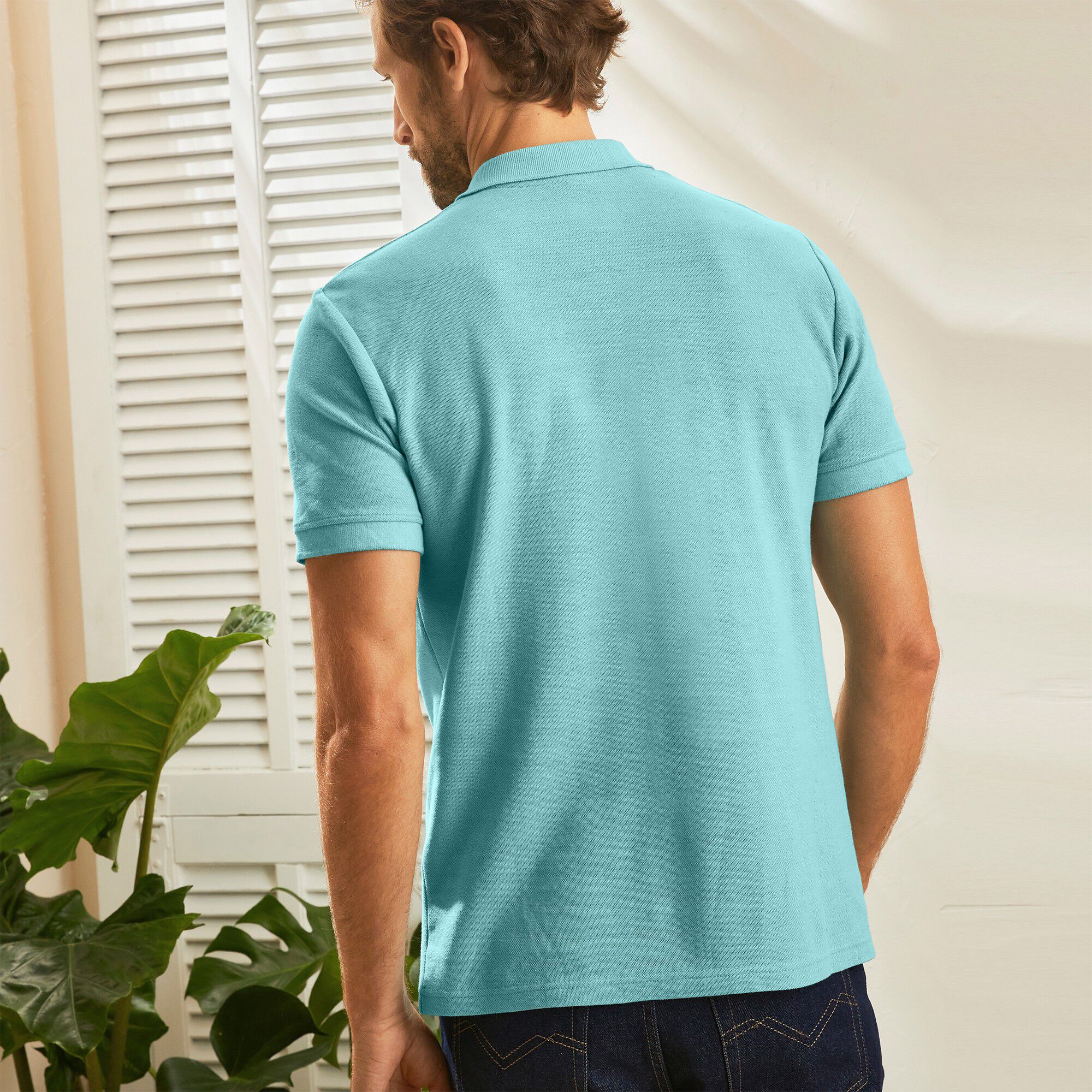 Polo uni maille piquée manches courtes