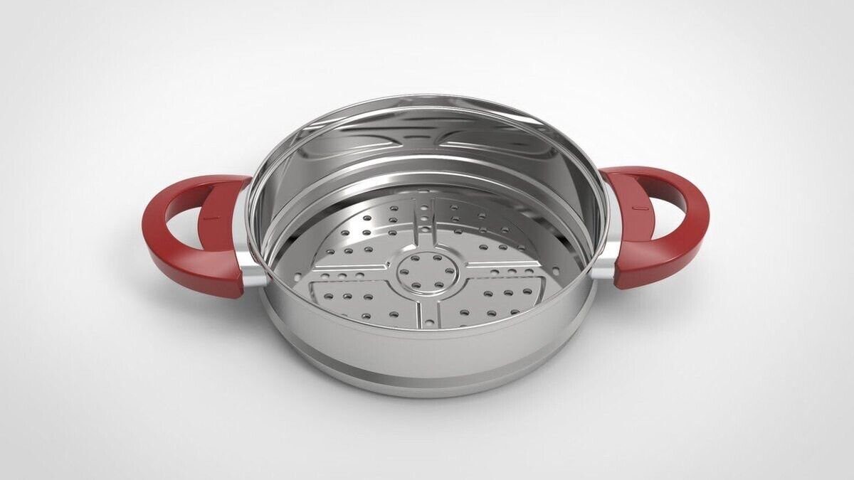 Royal Swiss Schnellkochtopf, Couscous Pfanne 2 in 1 -8 Liter- Ø 24 cm - Edelstahl- Induktion