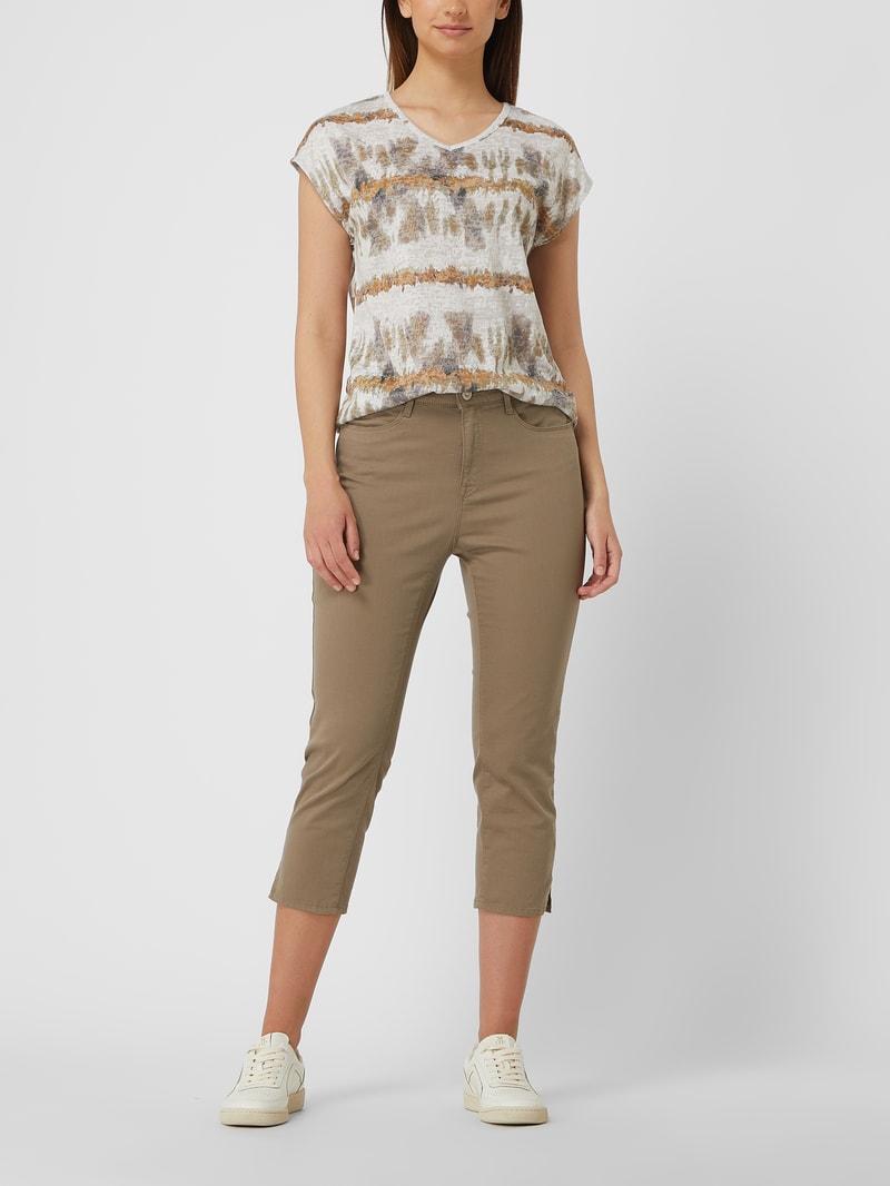 Slim Fit Caprijeans mit Stretch-Anteil Modell 'Mary' in khaki