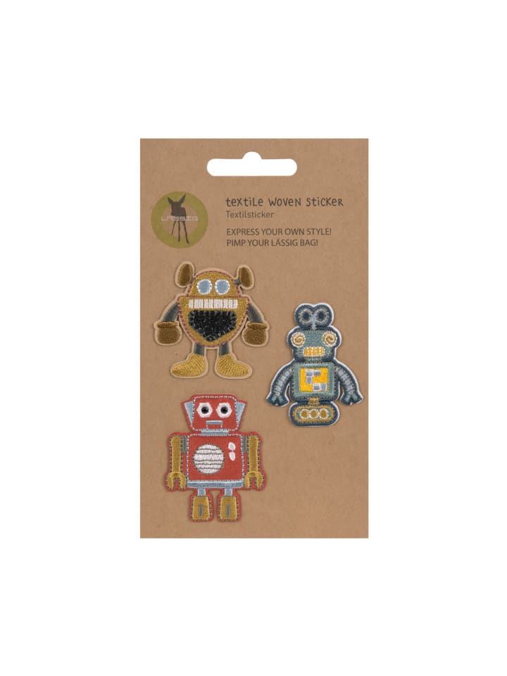 Lässig Lässig Textil-Sticker (3 Stk) - Schul Set Unique, Stick on Robots günstig kaufen onesize