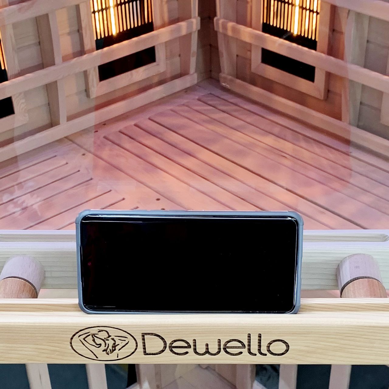 TroniTechnik Dewello® Infrarotkabine Infrarotsauna MONTREAL 120cm x 120cm inkl. 6 Vollspektrumstrahler