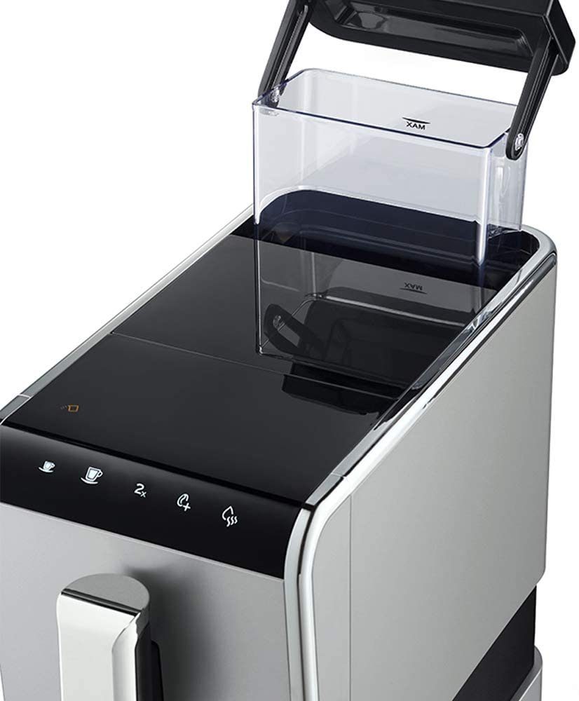 Tchibo Kaffeevollautomat Esperto Caffè für Caffè Crema und Espresso, Silber, Herausnehmbare Brüheinheit