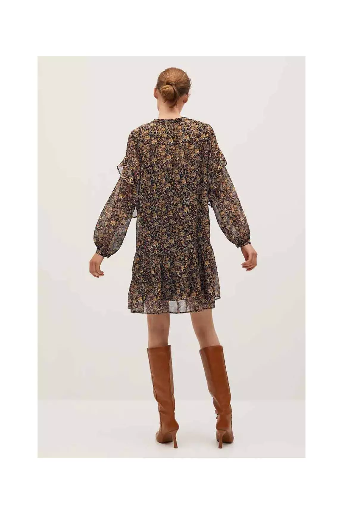 Mango Robes Mi Longues Femme couleur marron