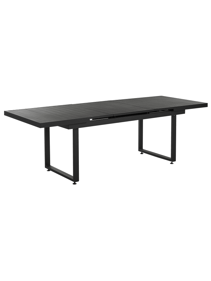 Beliani 7-tlg Gartentisch Set VALCANETTO/TAVIANO in Schwarz/Grau/Heller Holzfarbton günstig kaufen onesize