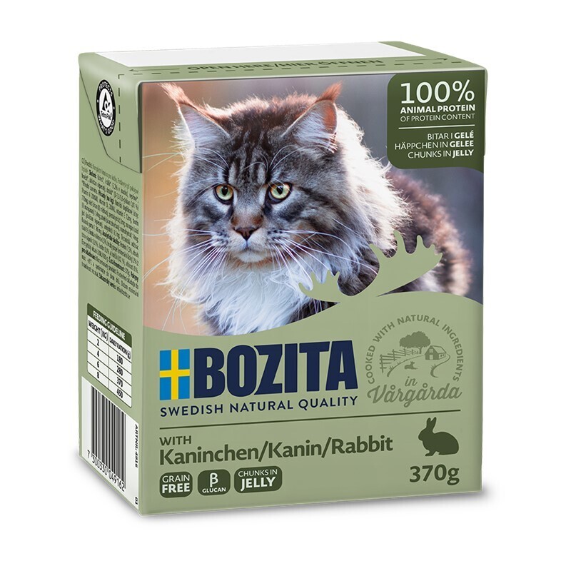 BOZITA Nassfutter BOZITA Häppchen in Gelee 6x370g Kaninchen