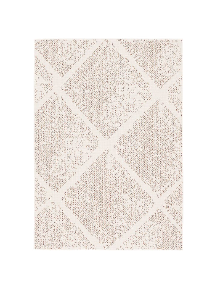 Pergamon In & Outdoor Teppich Campus Pixel Rauten in Beige günstig kaufen