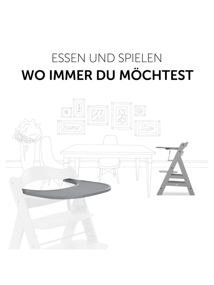 Hauck 5-tlg. Essbrett-Set für Alpha Plus - Click Tray   in grau,rosa günstig kaufen onesize