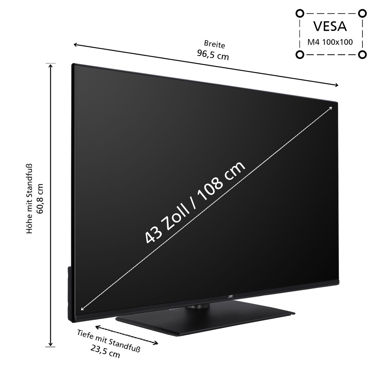JVC LT-43VF5355 43 Zoll Fernseher / Smart TV (Full HD, HDR, Triple Tuner) 6 Monate HD  inkl.