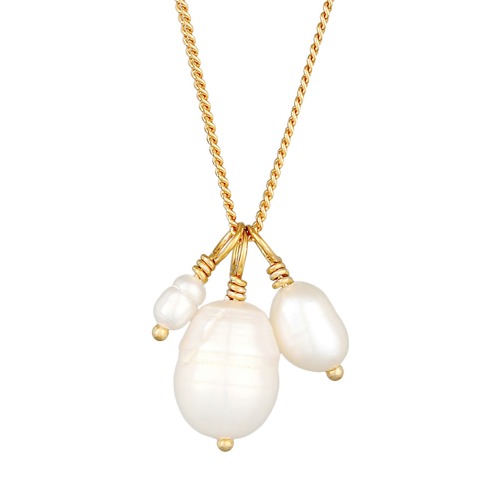 Elli PREMIUM Elli PREMIUM Collier Pendentif femme baroque avec perles d'eau douce en argent st collier