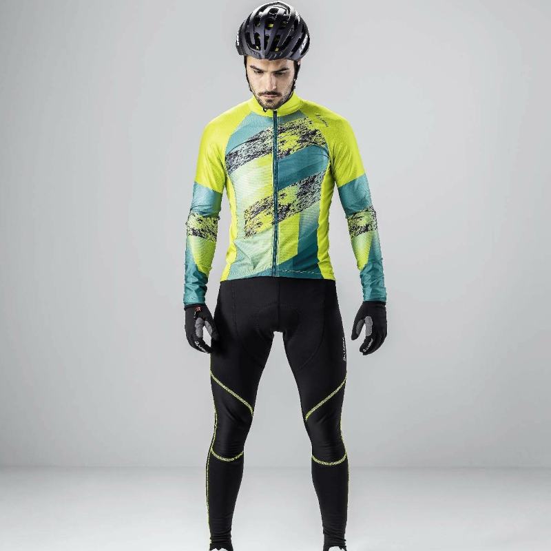 Löffler Shalerock grünes Herren Langarm-Radtrikot