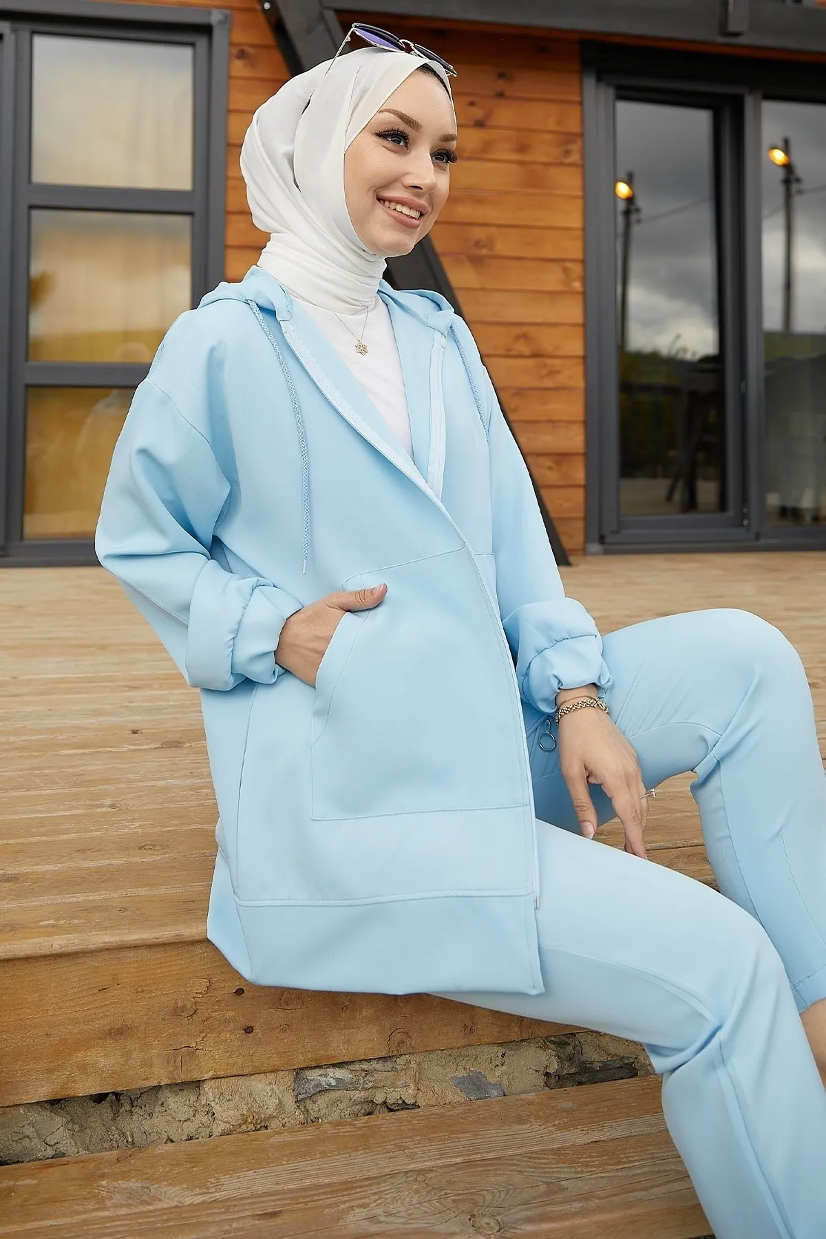 InStyle  Amor Basic Zweiteiliger Anzug – Babyblau
