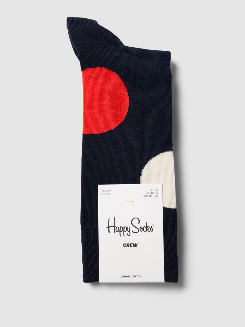 Socken mit grafischem Muster Modell 'Jumbo Dot' in dunkelblau