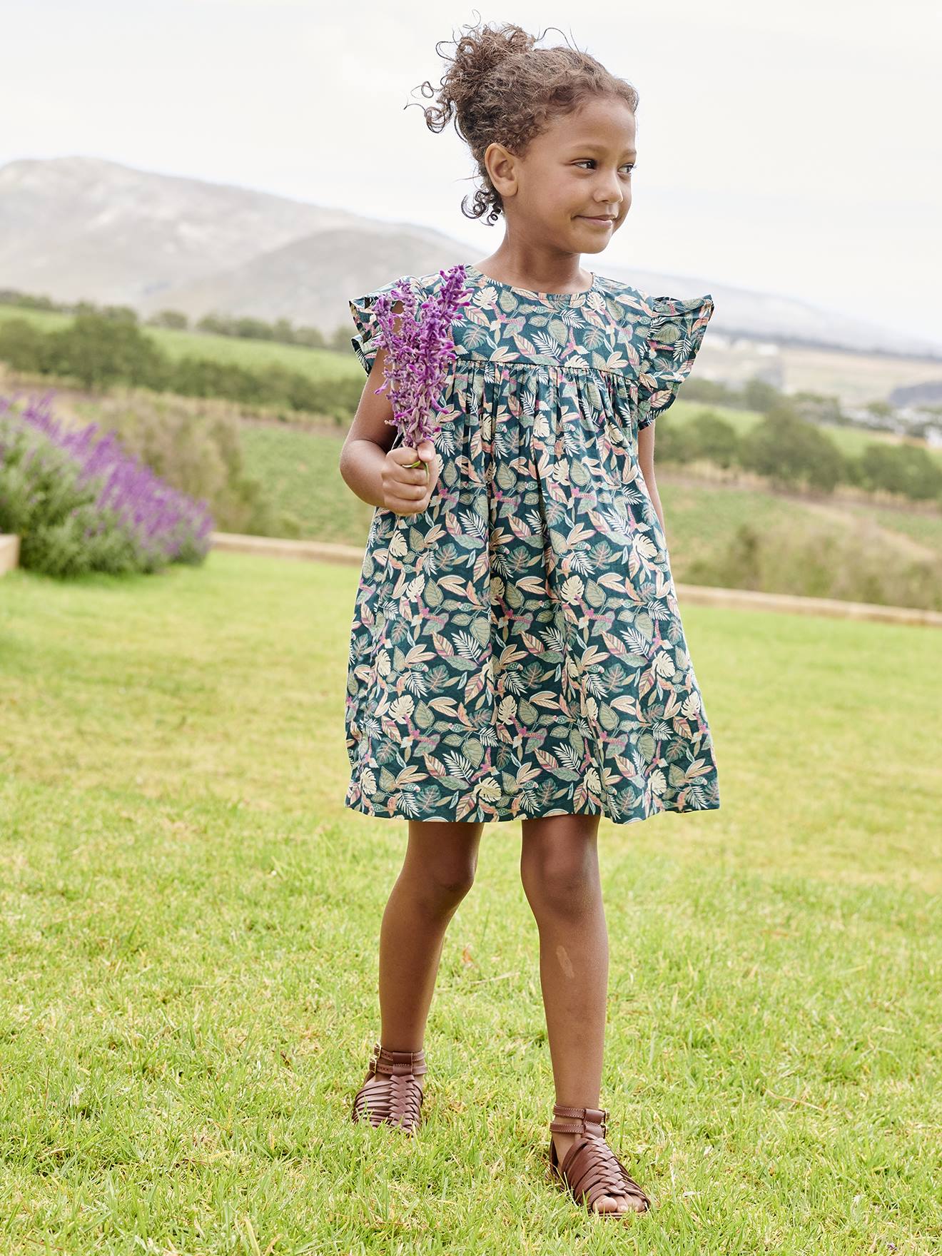 Vertbaudet Kurzärmeliges Mädchen Sommerkleid - hellrosa