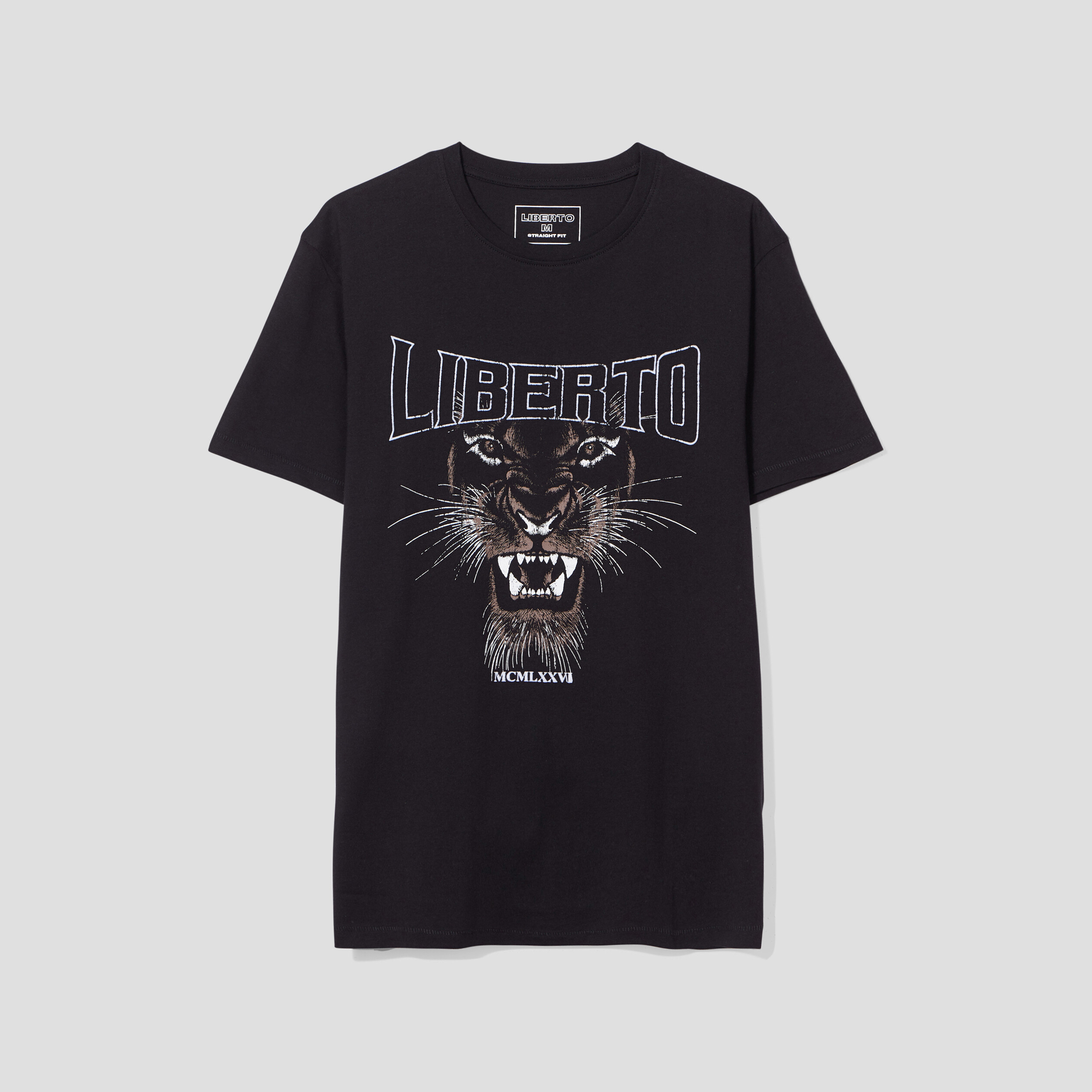 T-shirt droit manches courtes Liberto noir homme | La Halle