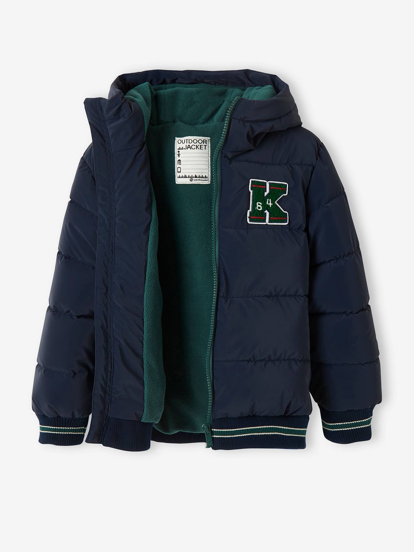 Vertbaudet Jungen Steppjacke, Wattierung Recycling-Polyester - marine