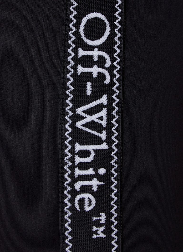 Colanți Off-White cu talie înaltă, cu logo și crăpătură.