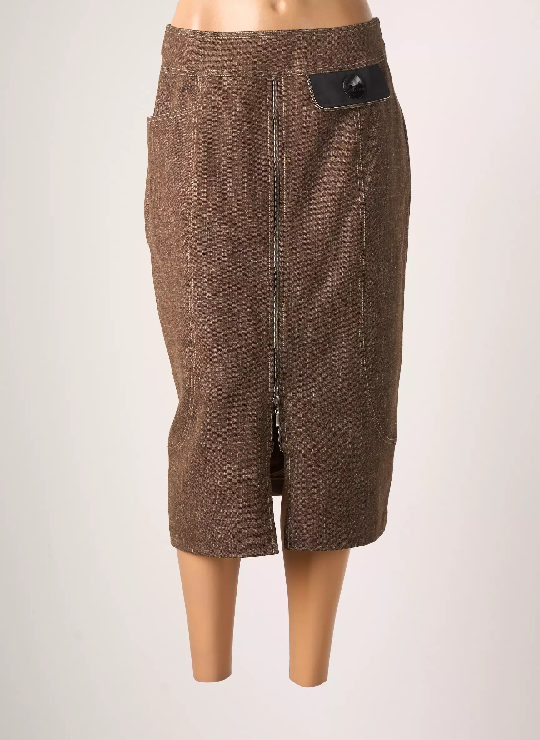 Jumfil Jupes Mi Longues Femme couleur marron