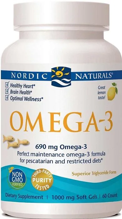 Nordic Naturals Omega-3 690 mg, укус лимуна, капсуле