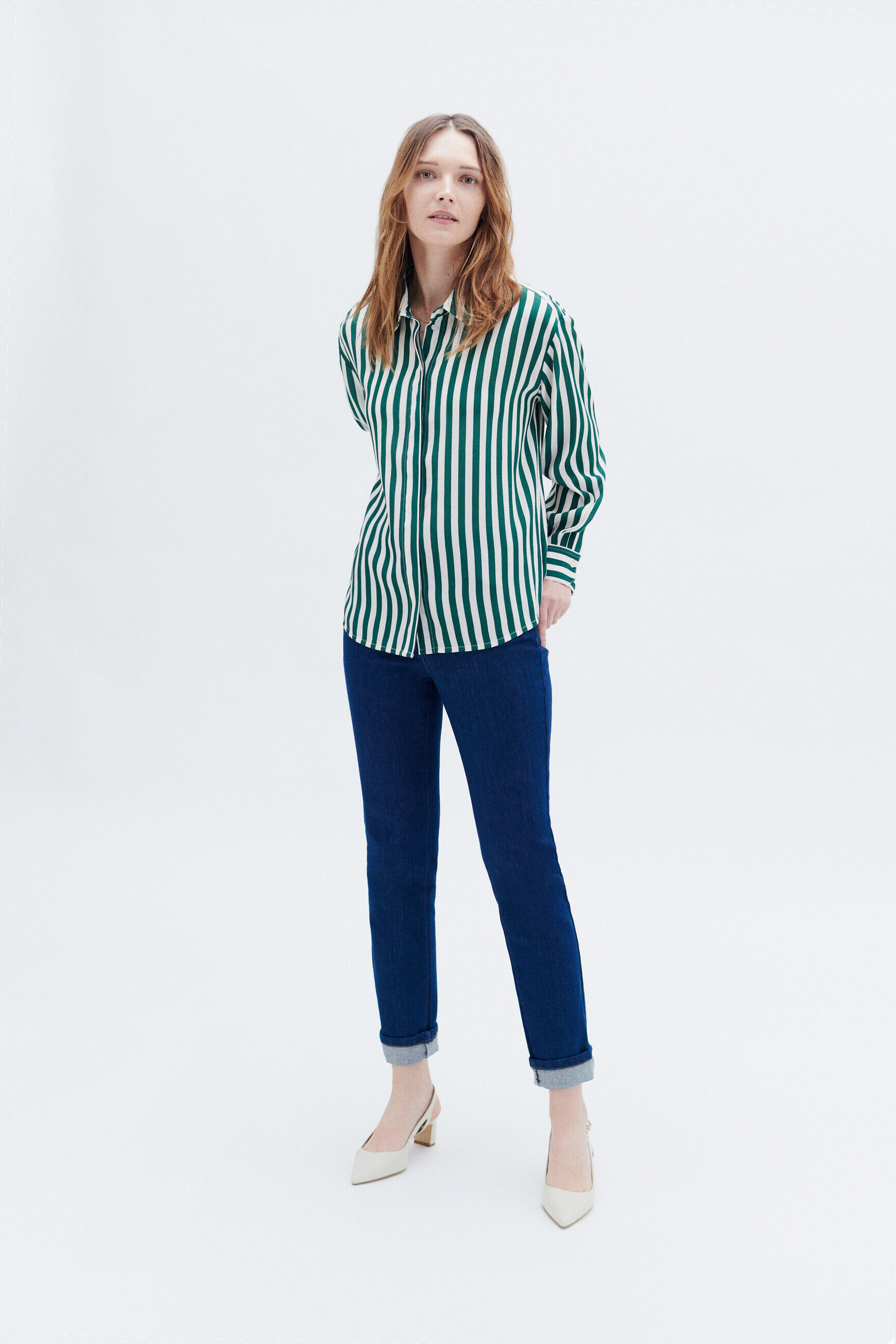 Chemise caby vert fonce femme