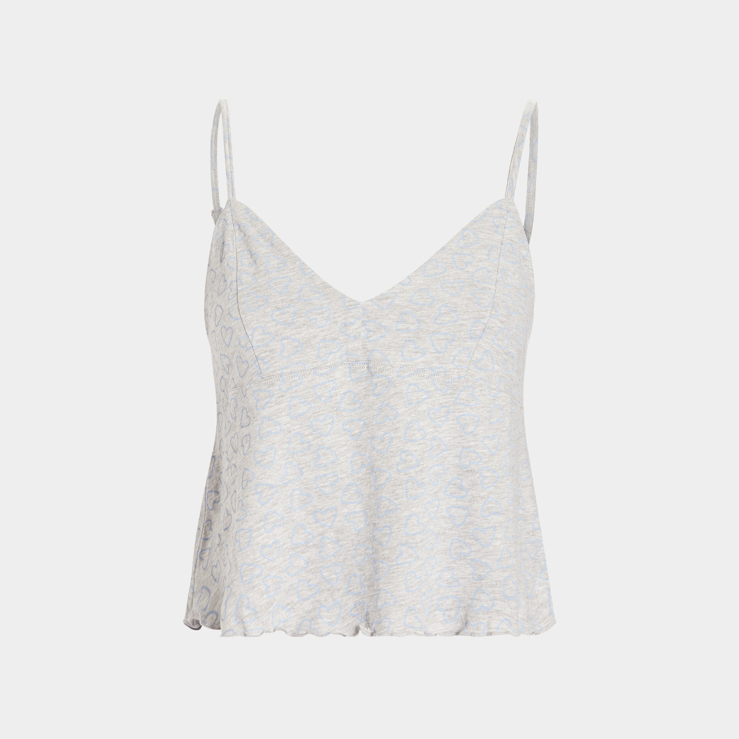 Haut de pyjama débardeur court col en V gris femme | La Halle