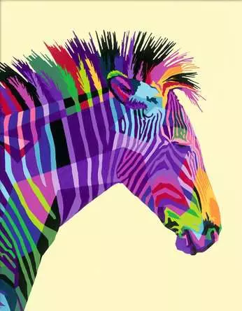 CreArt Funky Zebra - Malen nach Zahlen für Erwachsene