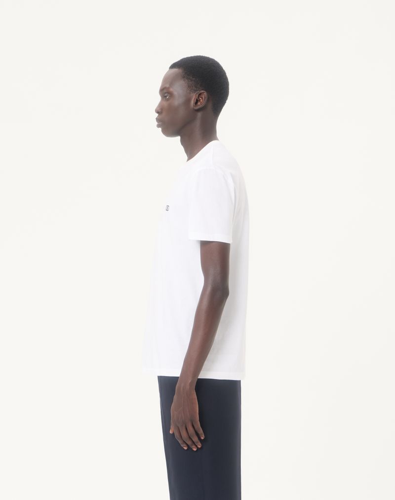 Valentino bomulds-T-shirt med V-logo-broderi