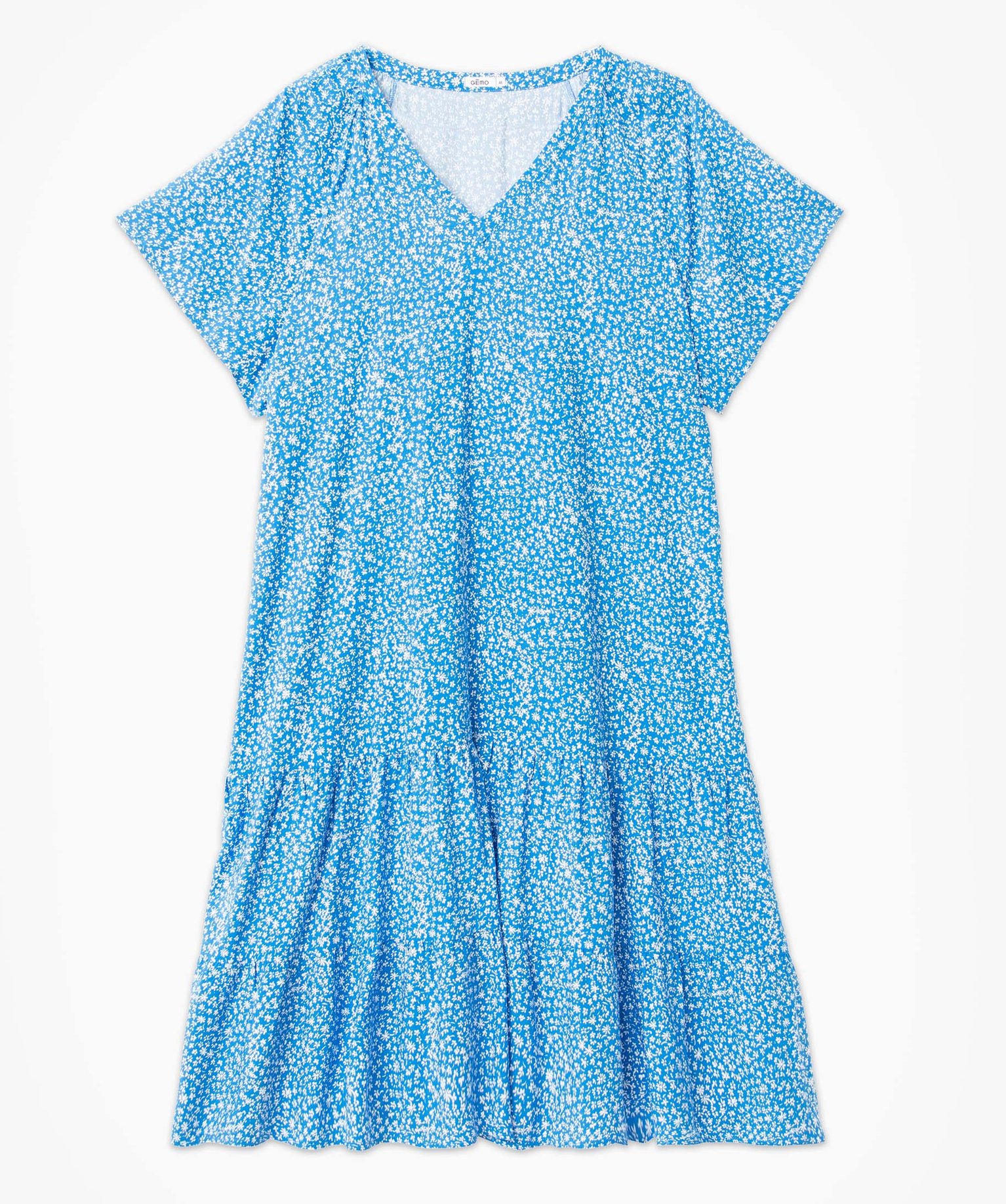Robe femme grande taille fleurie à volants imprime | GEMO
