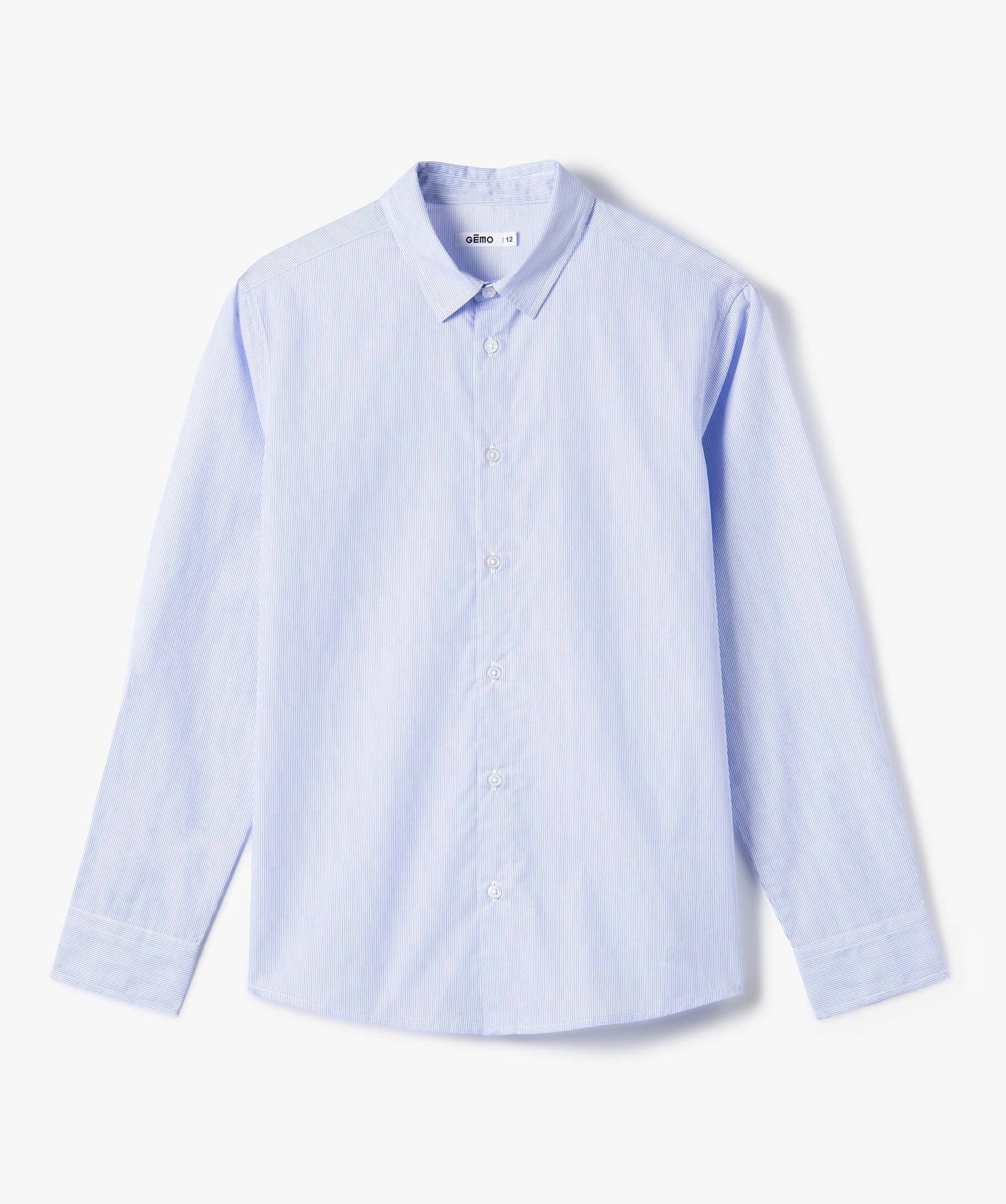 Chemise Garçon à manches longues à fines rayures bleu | GEMO