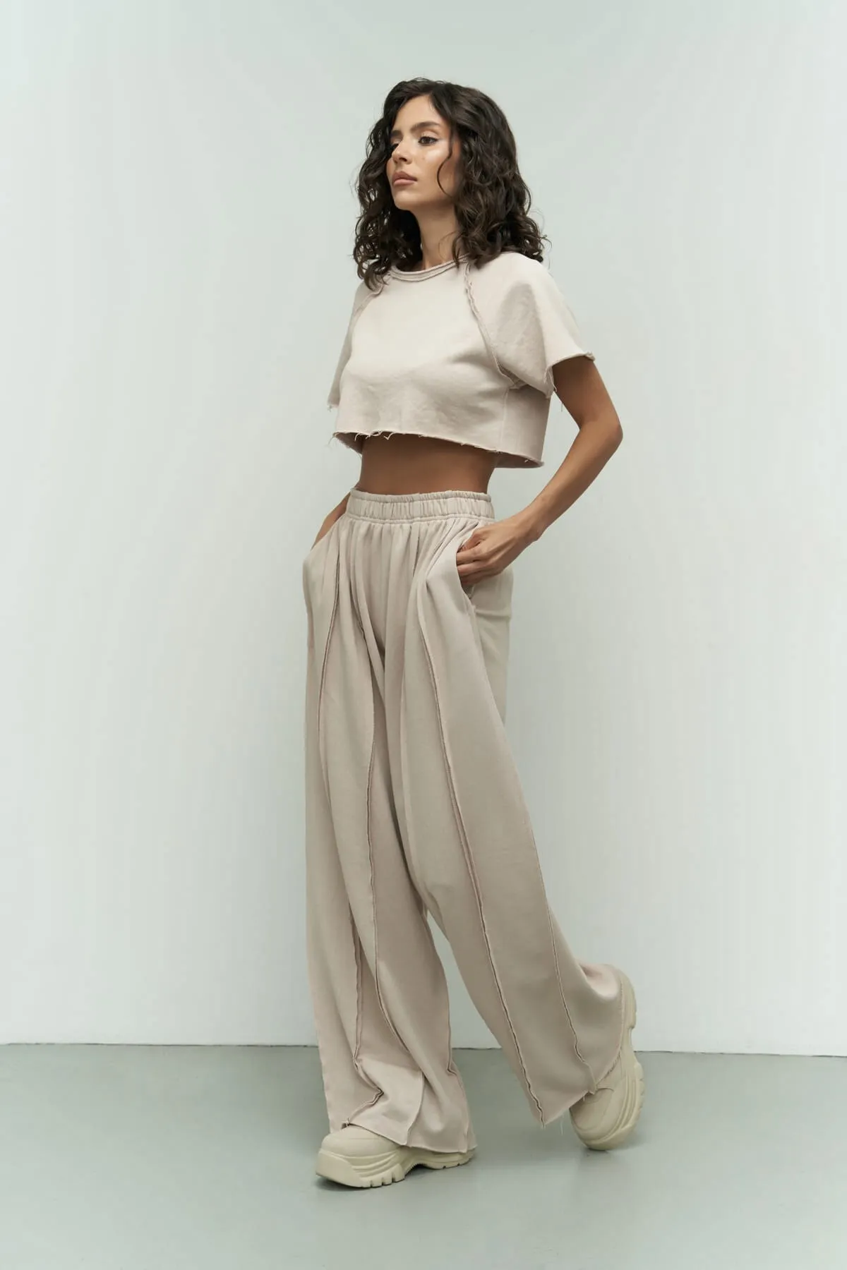 MAİ COLLECTİON  Trainingsanzug - Beige - Regular Fit