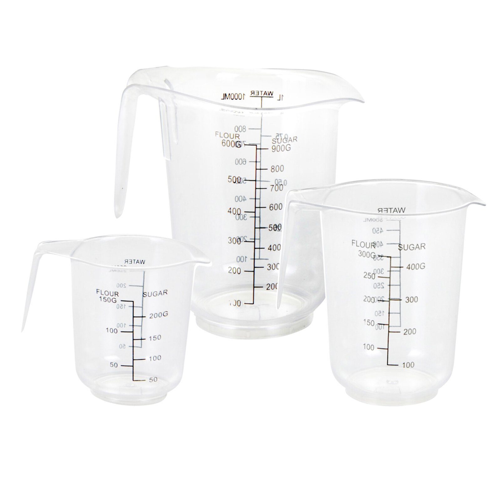 Neuetischkultur Messbecher Messbecher Set 3-teilig, Kunststoff, (Set)