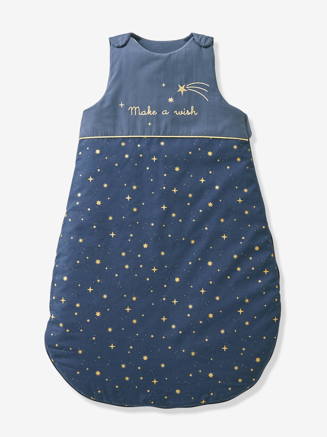 Vertbaudet Ärmelloser Baby Winterschlafsack MAKE A WISH - marine/gold