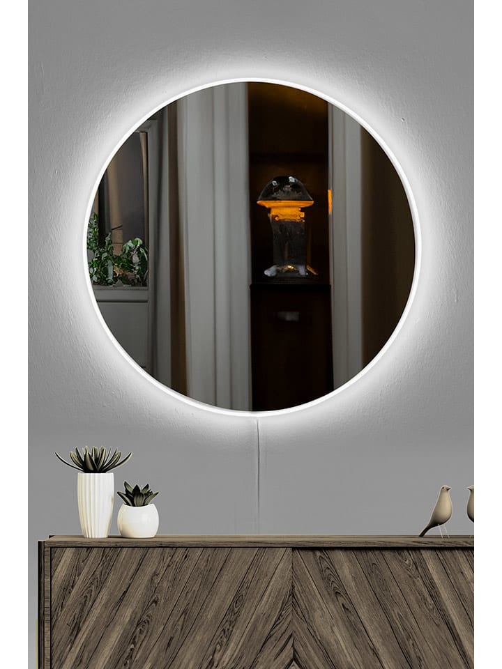 Evila LED-Spiegel in Weiß - Ø 40 cm günstig kaufen onesize