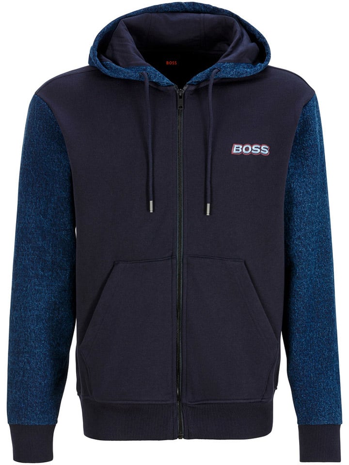 BOSS Orange Sweatjacke in Dunkelblau günstig kaufen