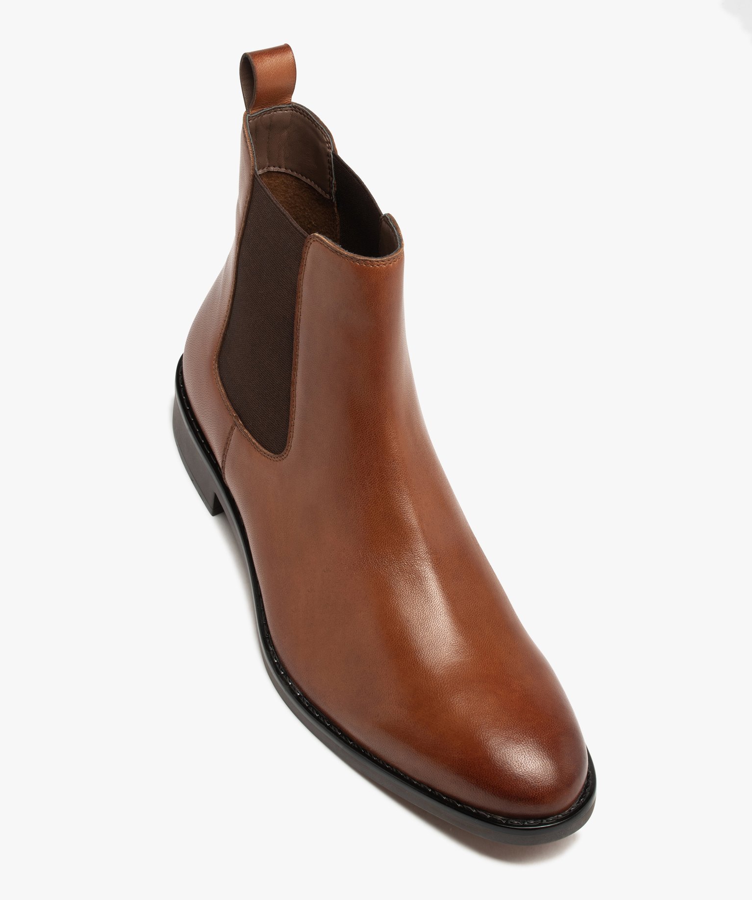 Chelsea boots dessus cuir homme - Tanéo marron | GEMO