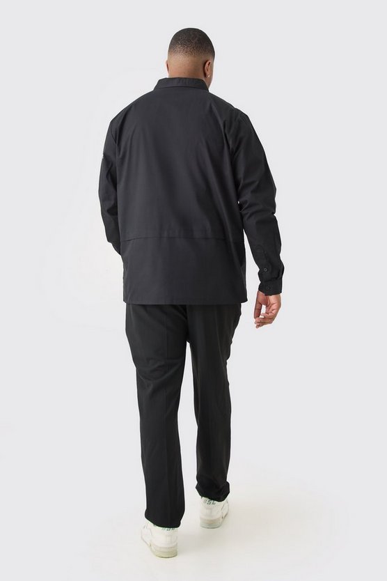 Plus langärmliges Utility-Hemd