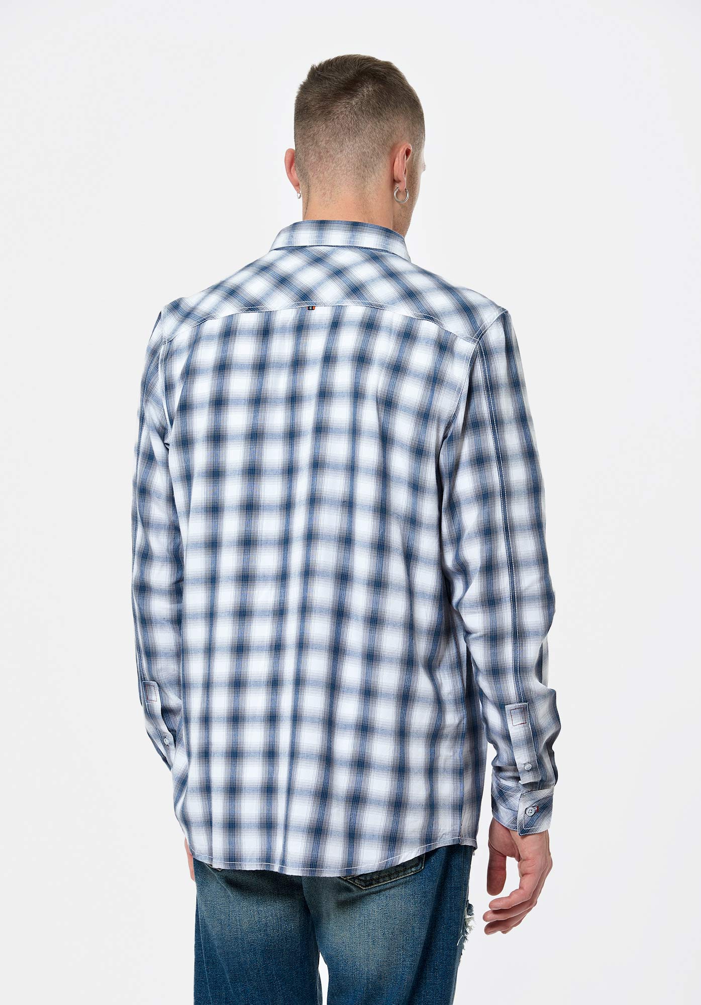 MALMO  Chemise bleue à carreaux Homme