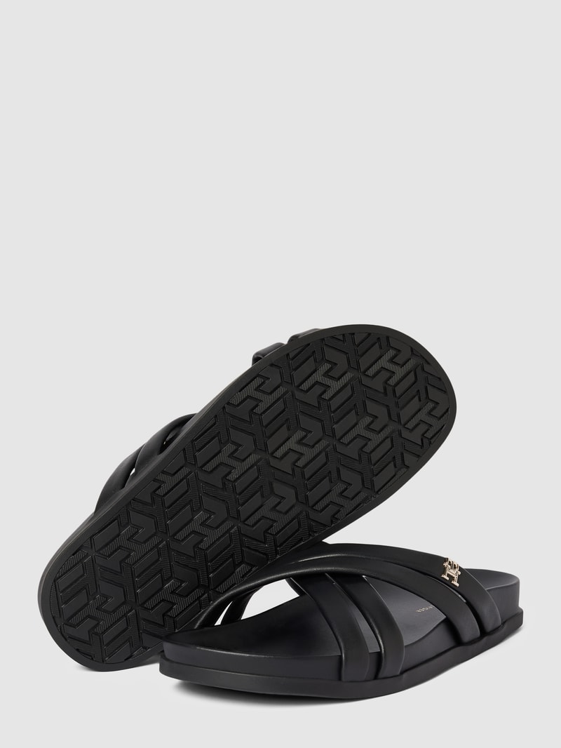 Sandalen aus Leder in schwarz