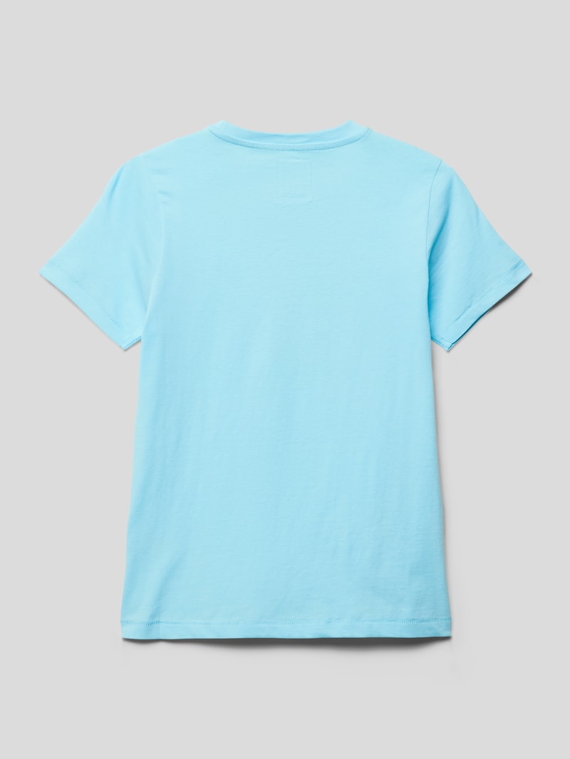 T-Shirt mit Label-Print in blau