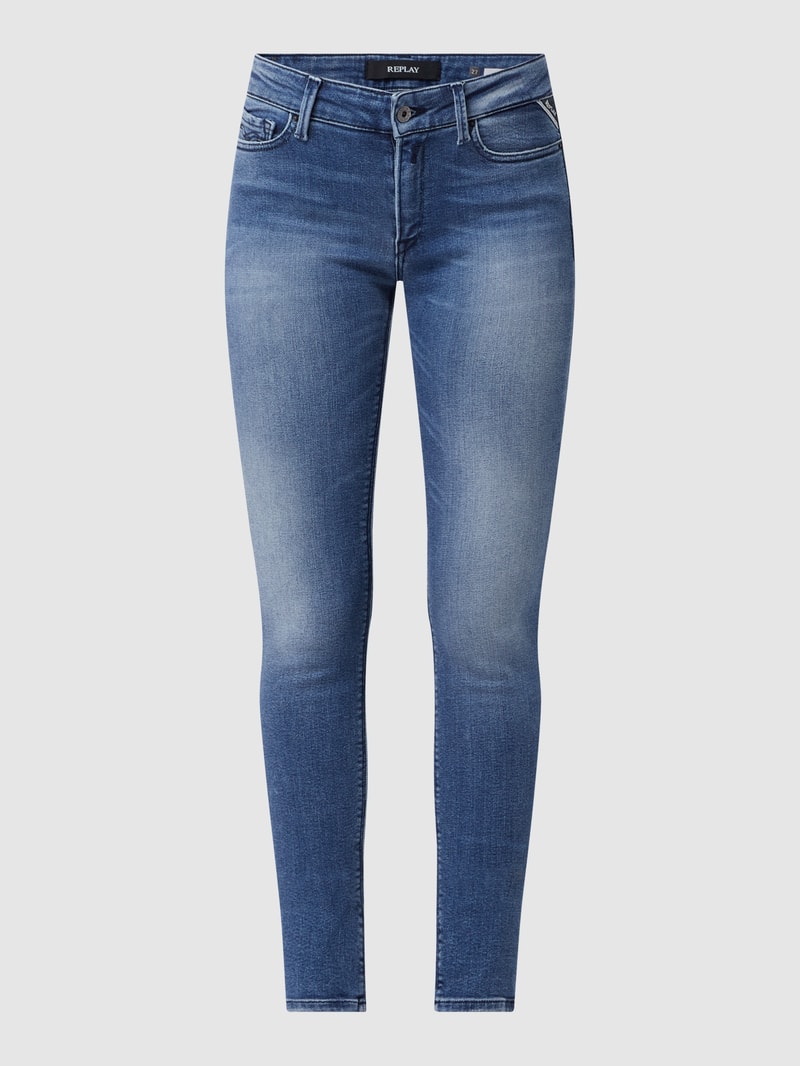 Skinny Fit Jeans mit Stretch-Anteil Modell 'Luzien' in blau