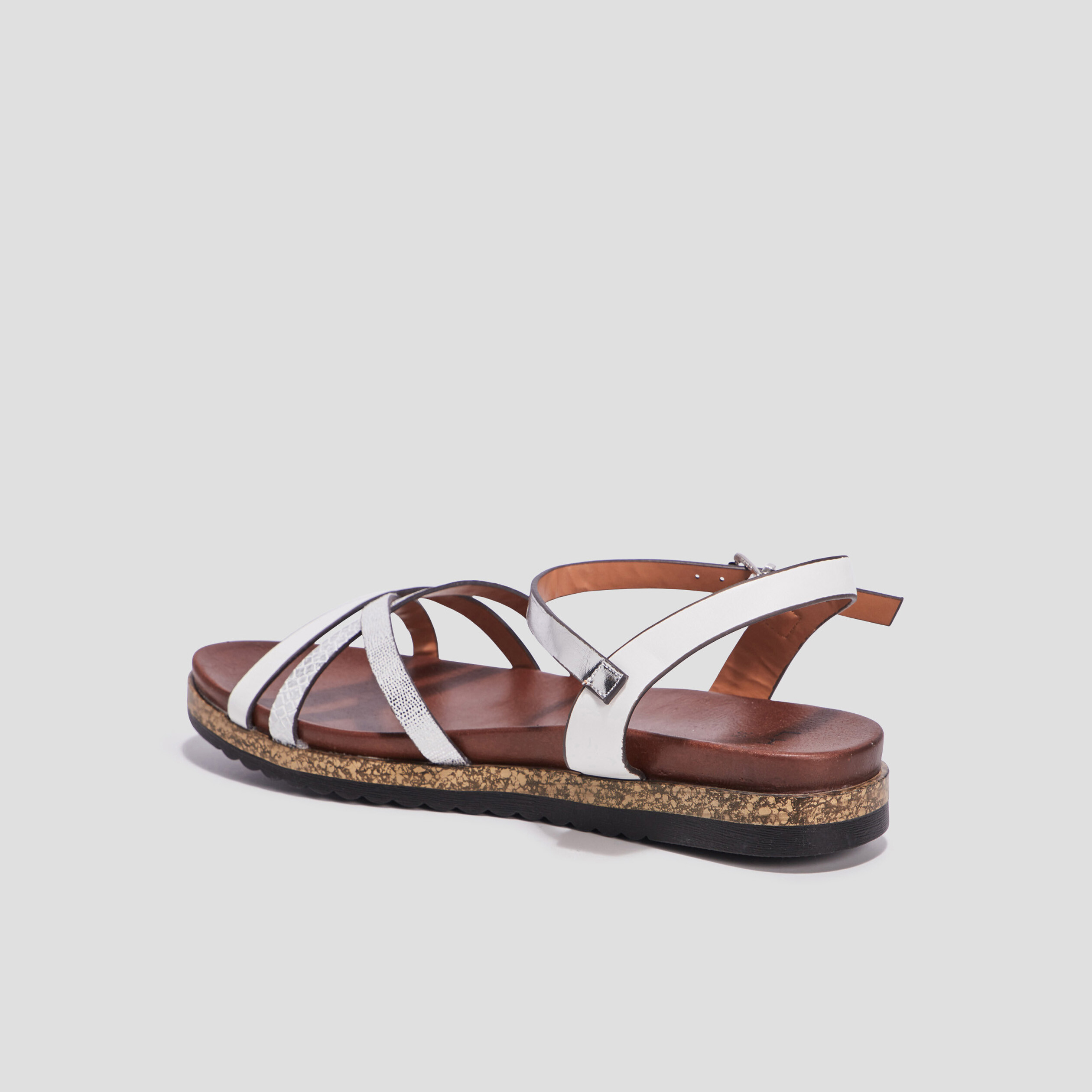 Sandales plates LH gris argent femme | La Halle