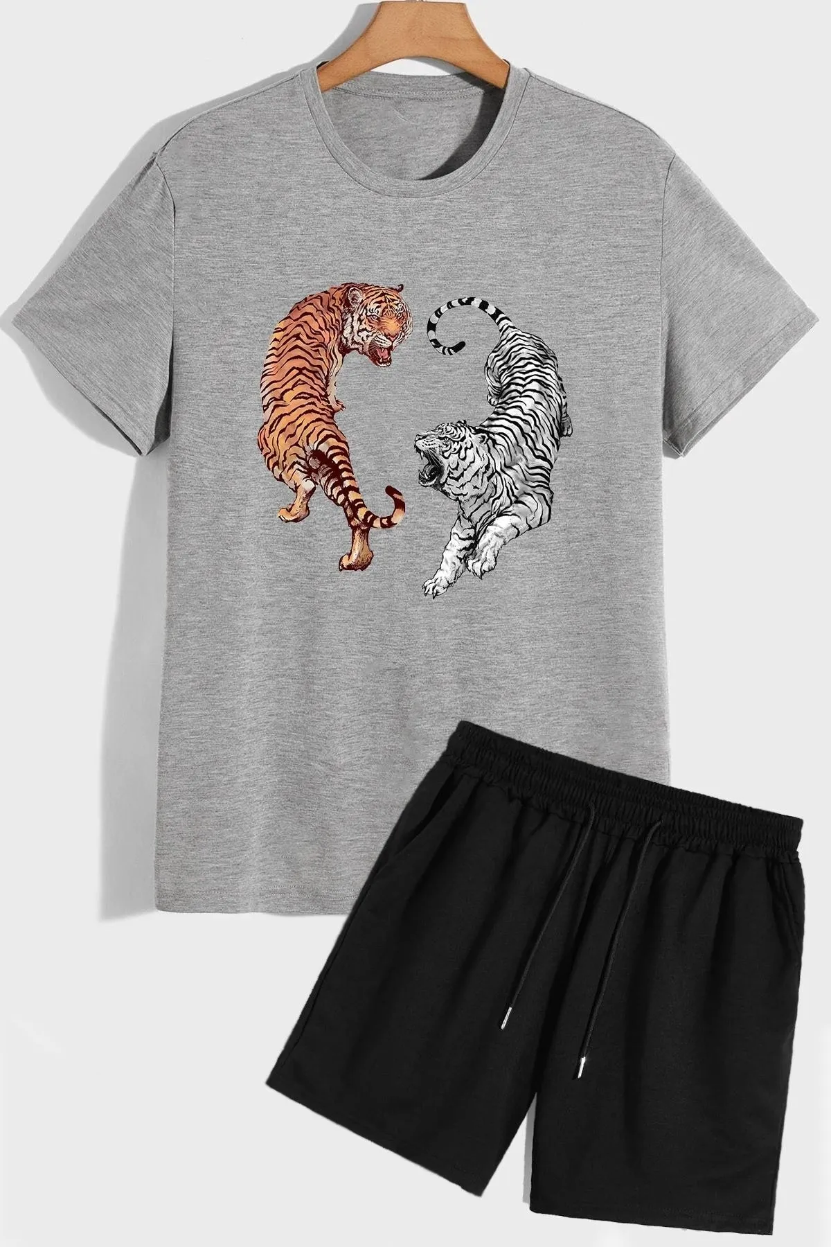 trendypassion  Tiger Shorts T-Shirt-Trainingsanzug-Set