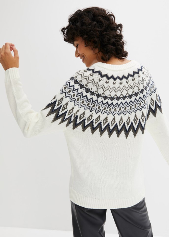 Hochgeschlossener Norweger-Pullover