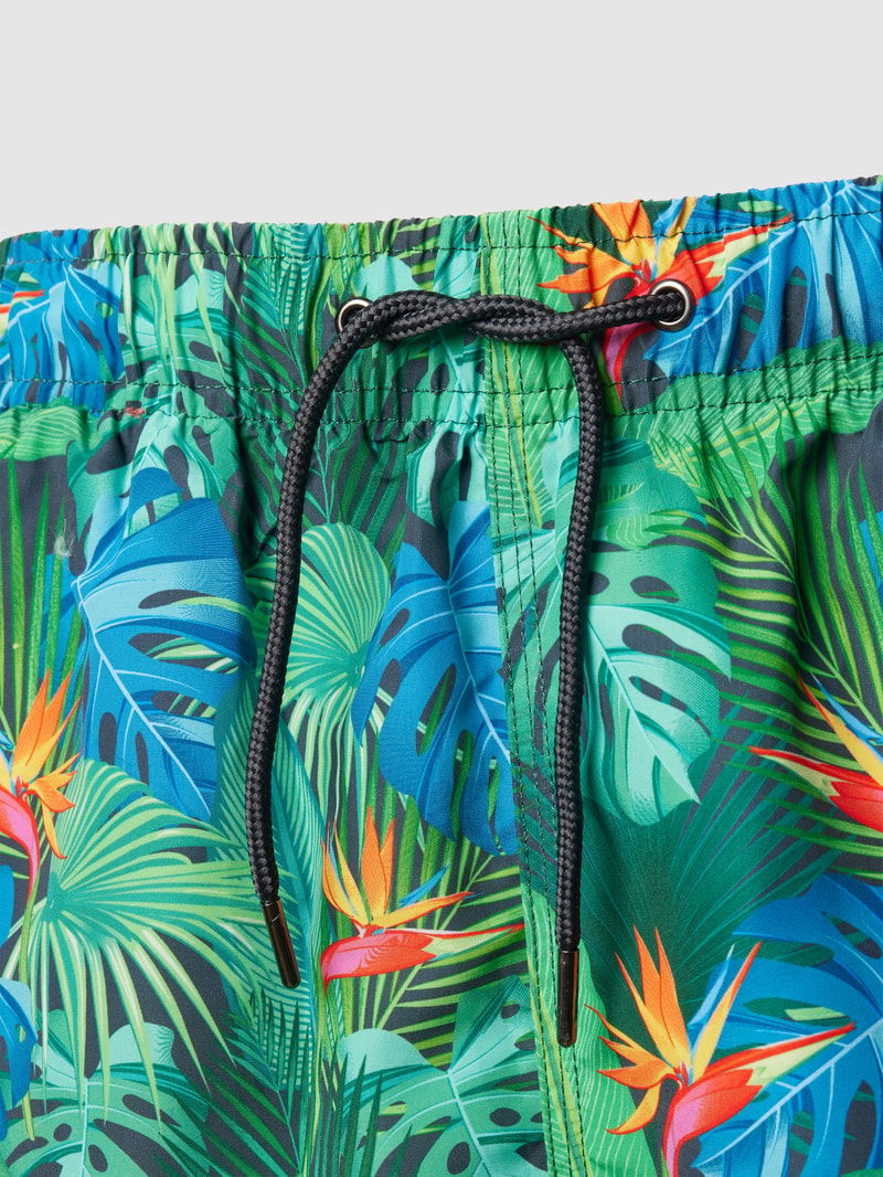 Badehose mit Allover-Print in dunkelgrau