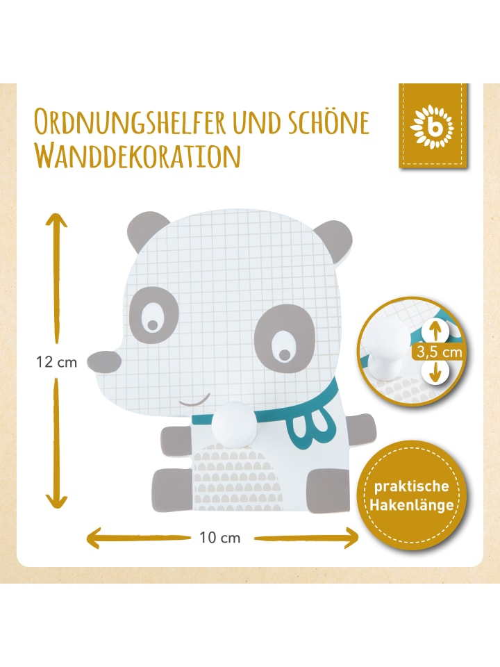 Bieco Spielwaren Kindergarderobe Panda in Weiß günstig kaufen onesize