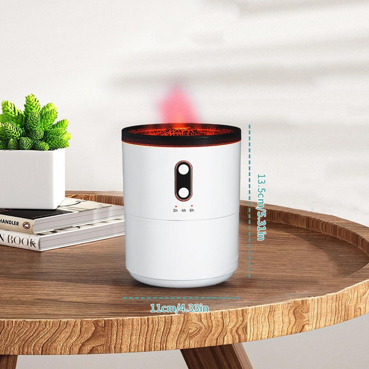 götäzer Luftbefeuchter Vulkan-Luftbefeuchter, Aromatherapie-Diffusor für zu Hause (450 ml), 2 Farben und 2 Nebelmodi, automatische Abschaltung ohne Wasser