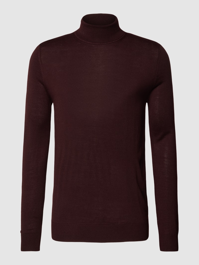 Pullover mit Stehkragen in bordeaux rot