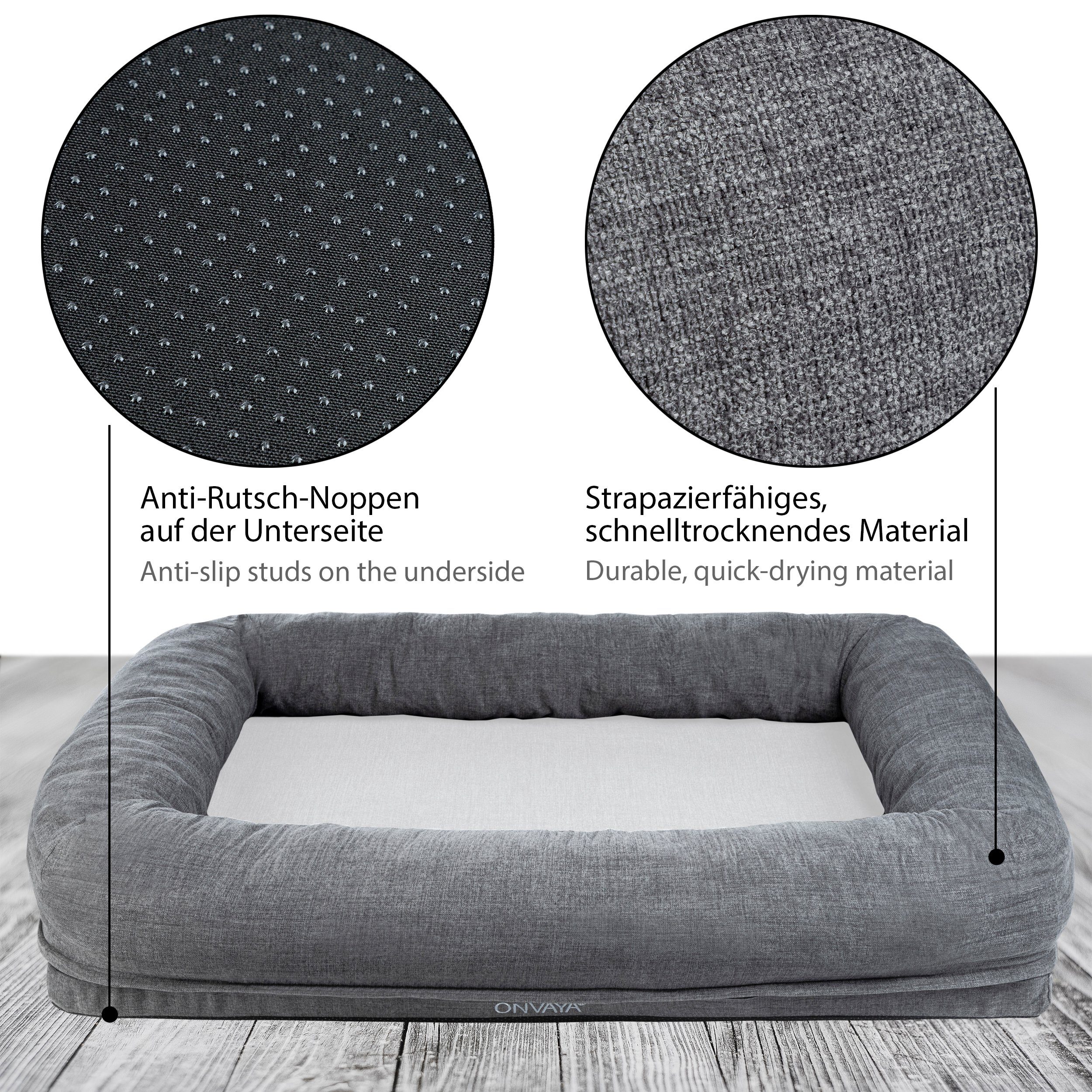 ONVAYA Hundematte Hundebett, Waschbar, passend für ONVAYA® Hundekissen S -XXL