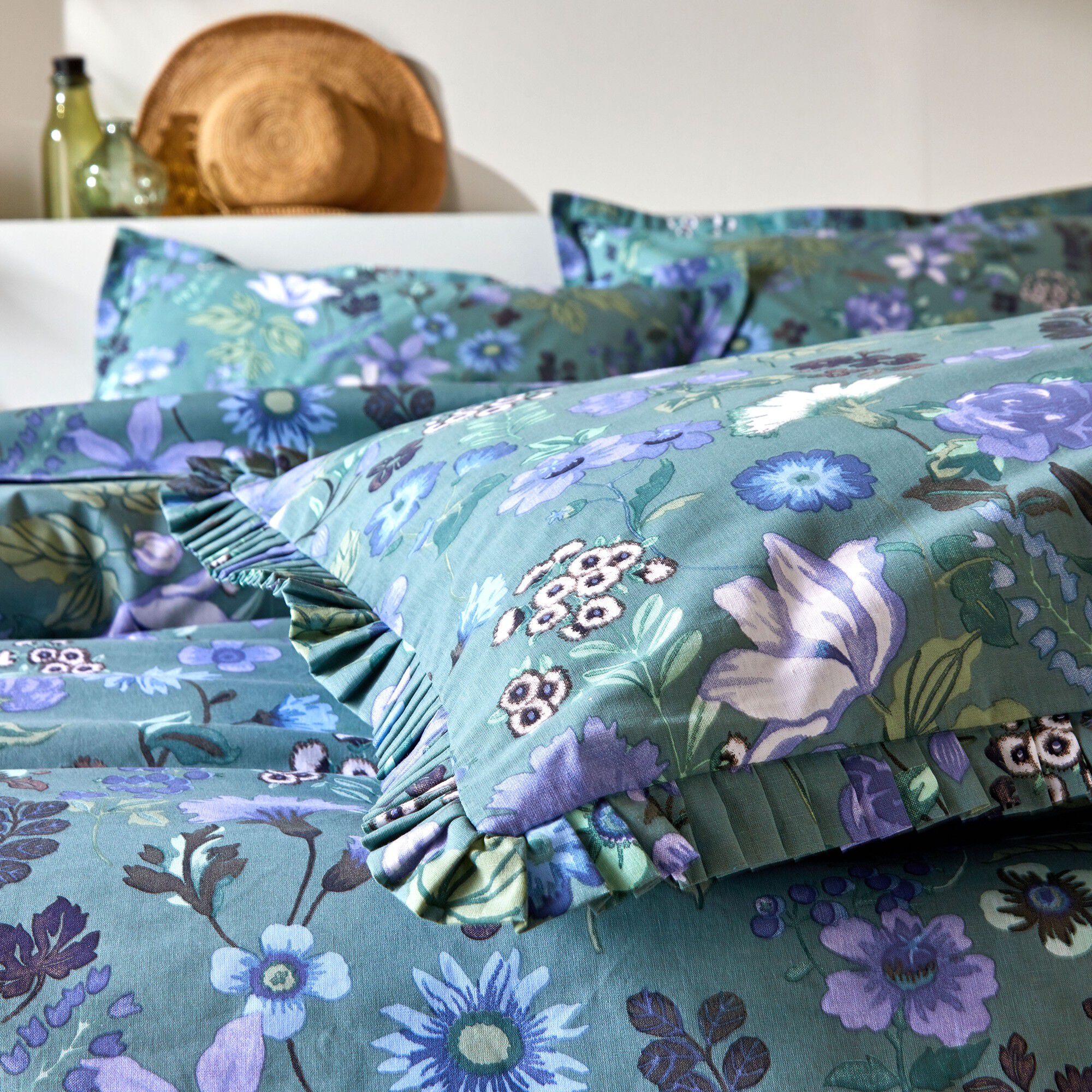 Linge de lit Kelly en coton imprimé floral