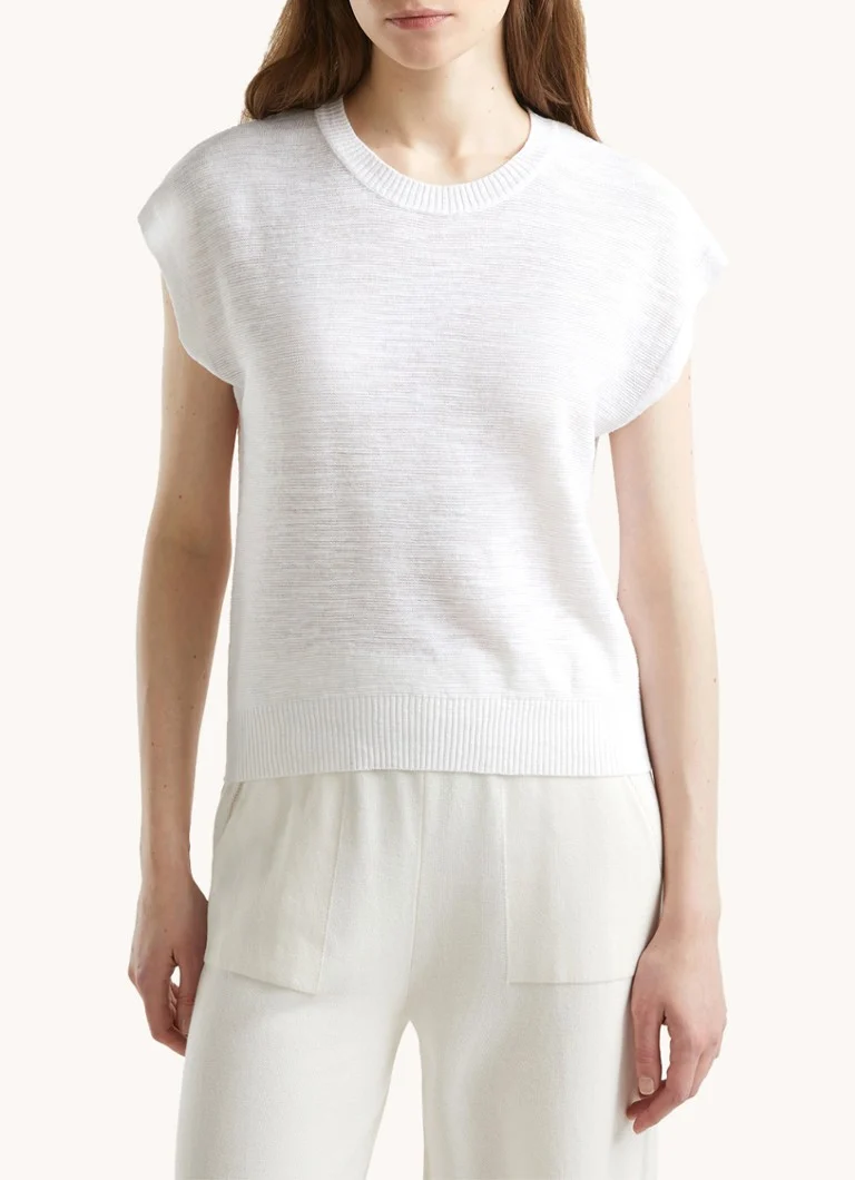 Benetton Fine-knit top in linen blend